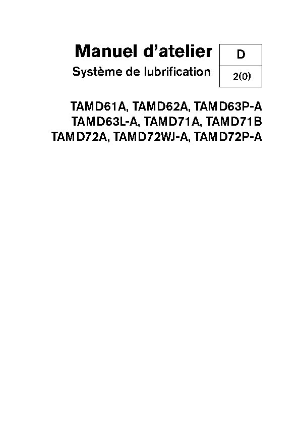 7736746 M.ATELIER D61-D62-D63-D71-D72 Système Lubrification